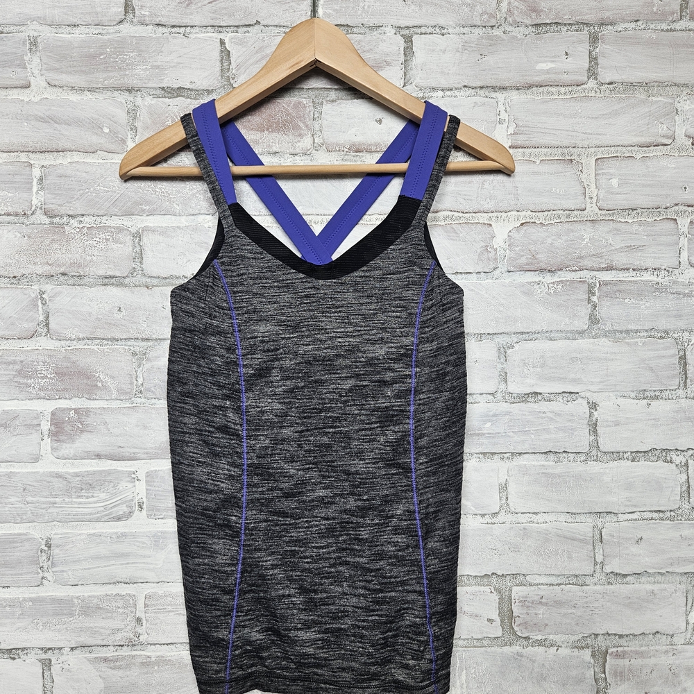 Gray and Purple Athletic Tank Top